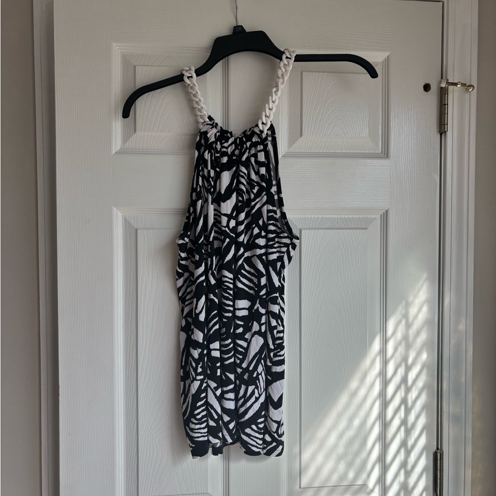 Nine West Black and White Halter Top